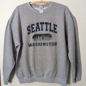 Seattle‎ Sweatshirt Space Needle Washington Collegiate Unisex Ferris Wheel LG